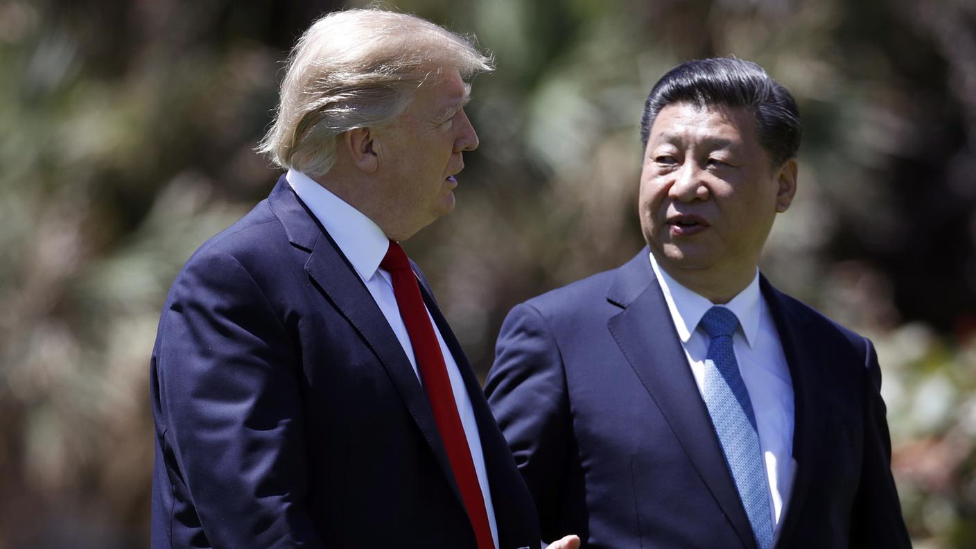 Donald Trump e Xi Jinping durante l'incontro di Mar-a-Lago, in Florida