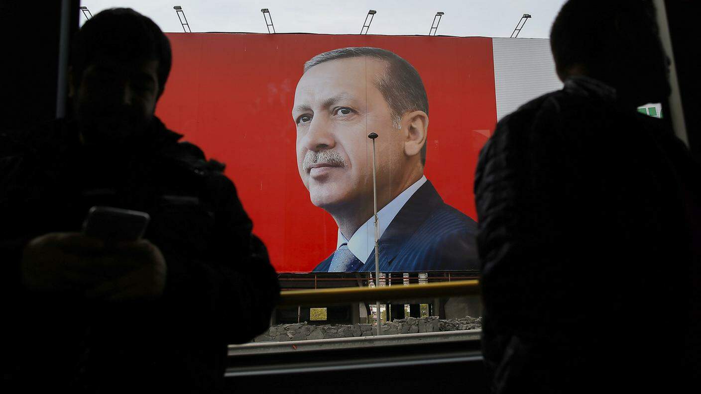 Un poster di Recep Tayyip Erdogan ad Istanbul