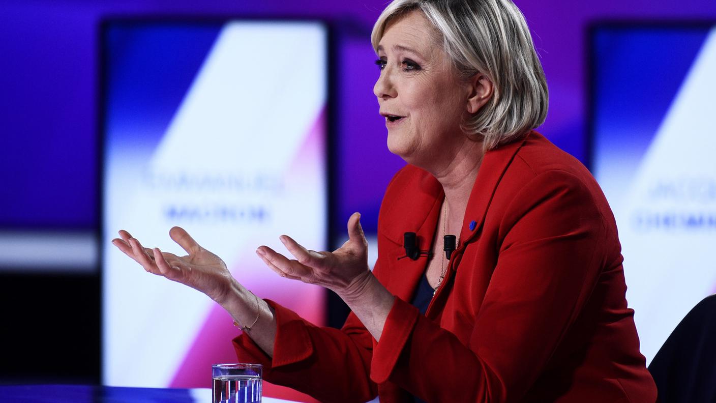 La leader del Front National, durante lo speciale televisivo