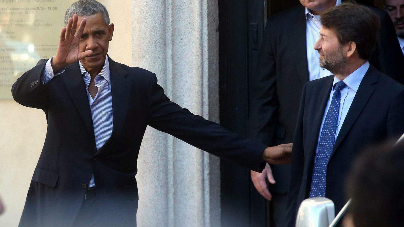 Il ministro Dario Franceschini ha accompagnato Obama nella sua visita 