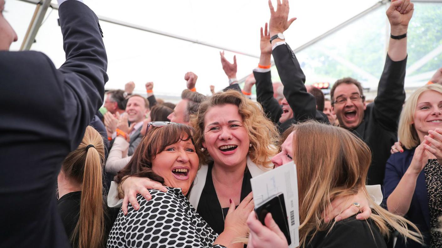 Soddisfazione dei supporter CDU alla lettura degli exit poll