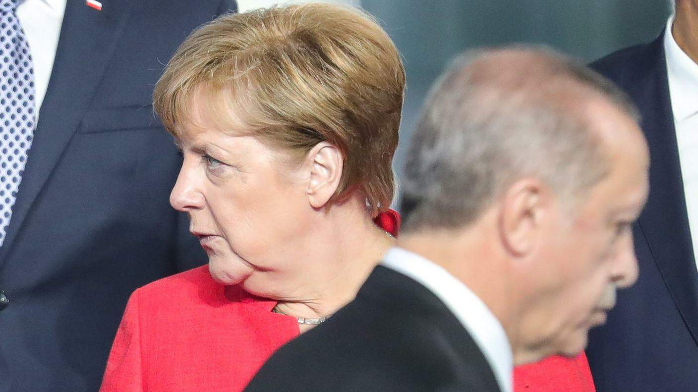 La cancelliera tedesca e il presidente turco colti giovedì a Bruxelles