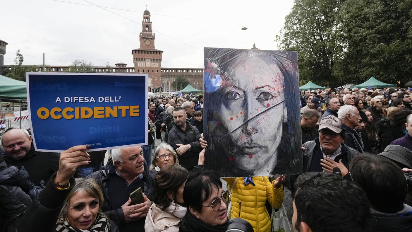 I sostenitori di Salvini a Milano