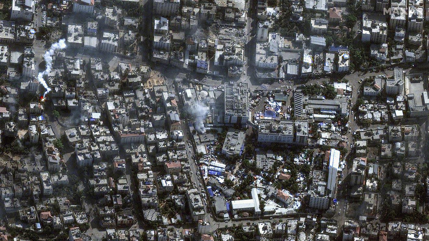 Un immagine satellitare dell'ospedale Al-Shifa di Gaza