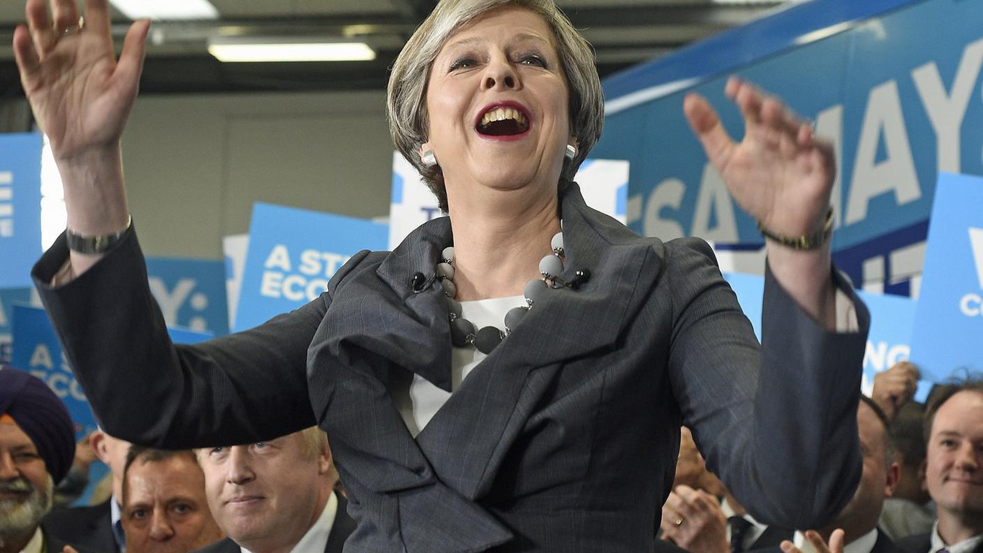 Theresa May in campagna elettorale