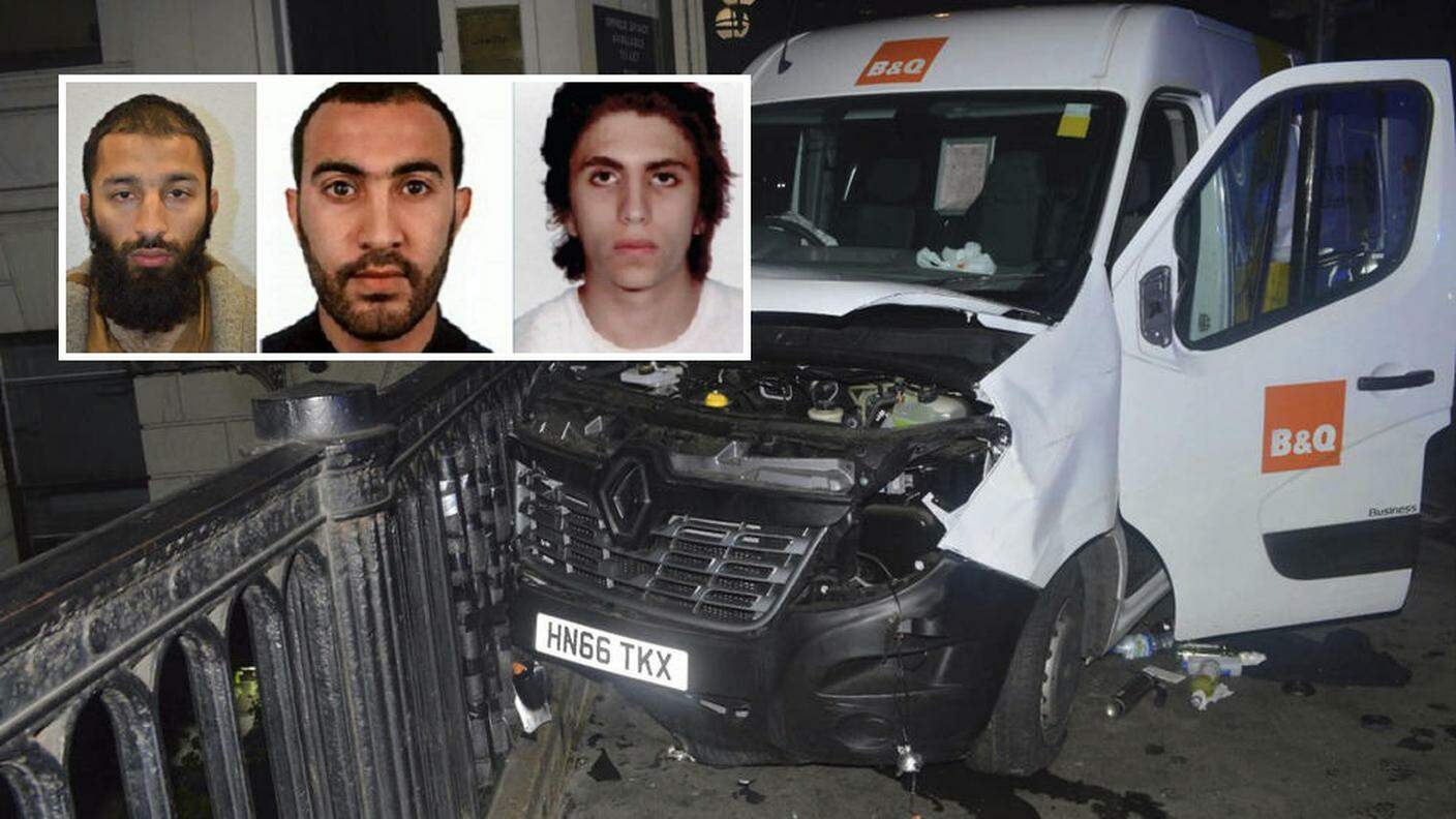 Il furgone usato e i tre autori uccisi dalla polizia