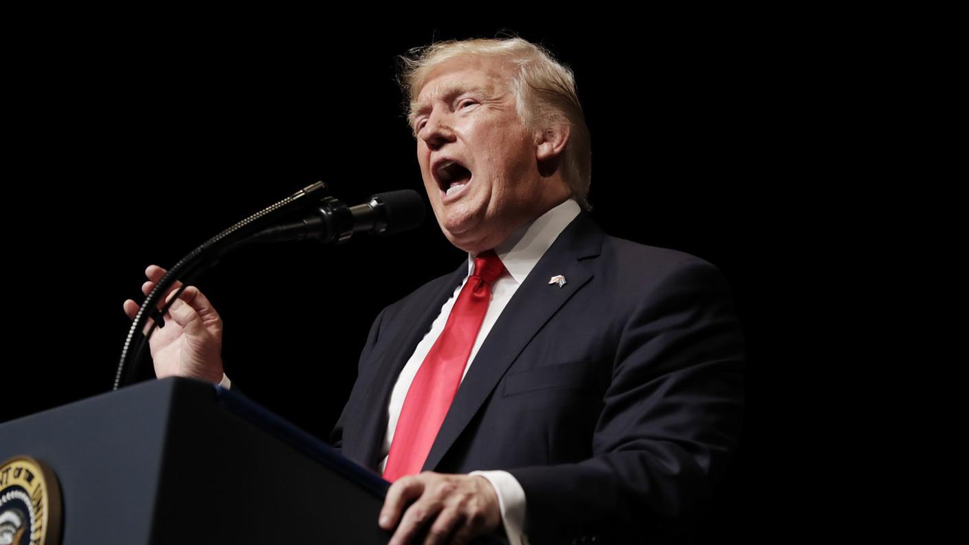 Donald Trump nel corso dell'intervento a Miami