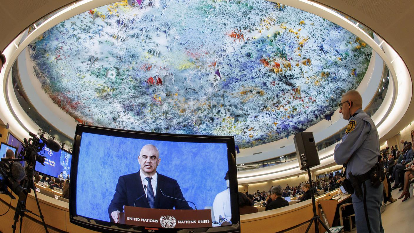 Il presidente della Confederazione ha aperto a Ginevra la commemorazione per i 75 anni della Dichiarazione dei diritti umani