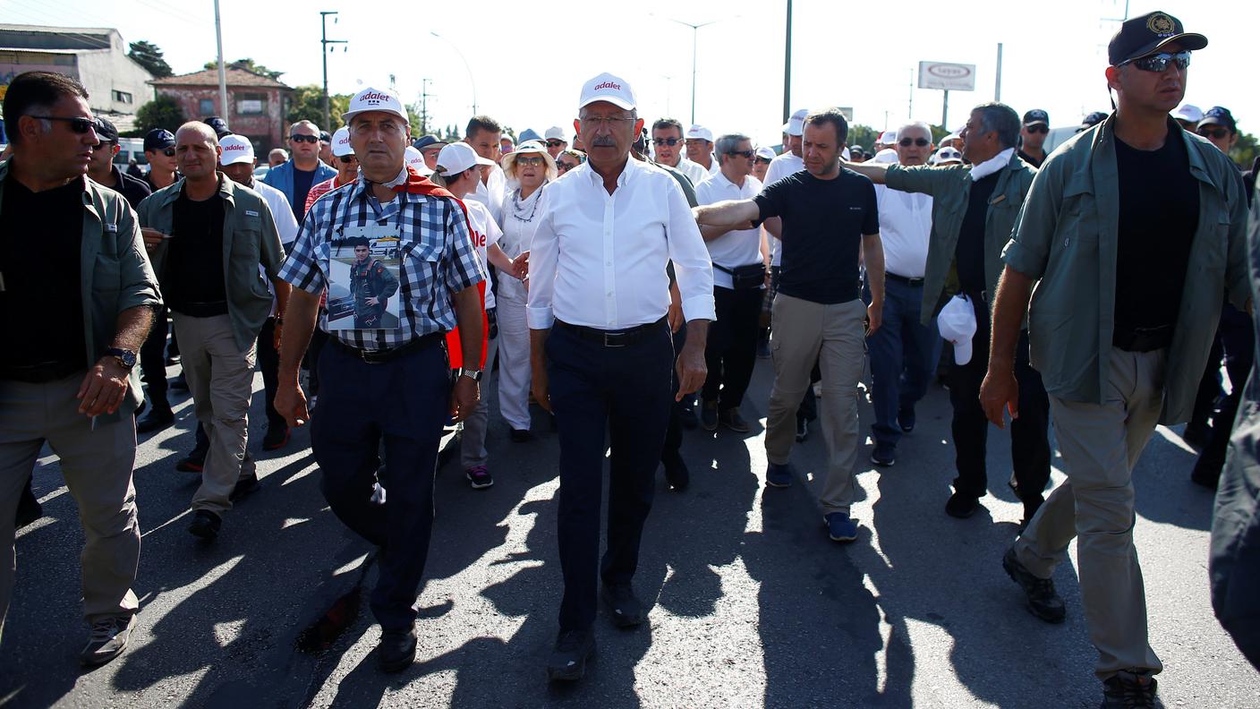 Un momento della "Marcia per la giustizia" che si sta svolgendo in Turchia