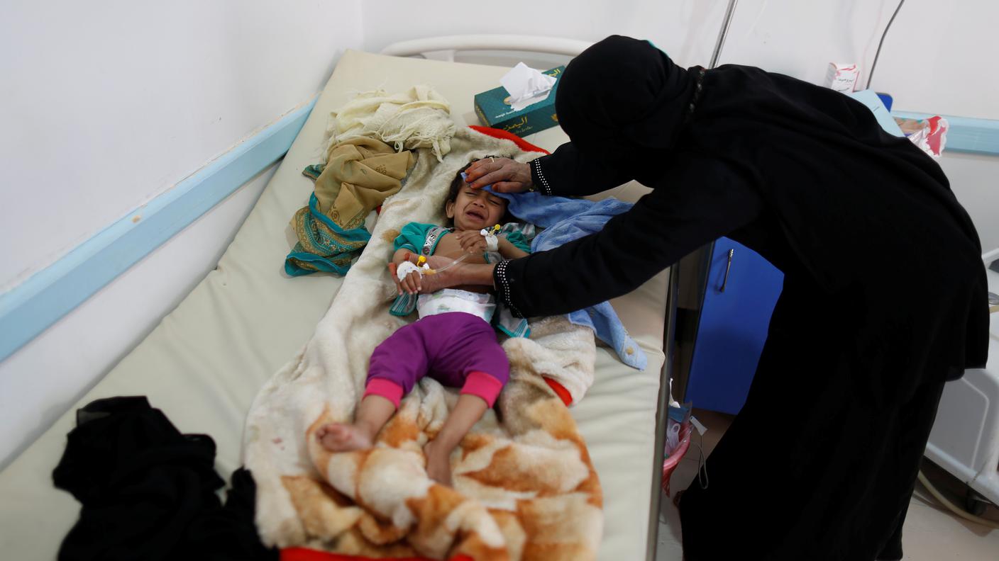 Un bimbo ammalato di colera ricoverato a Sanaa
