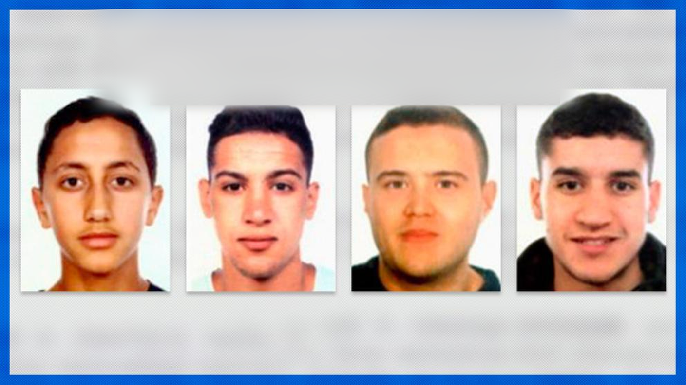 I quattro fuggitivi ricercati dalla polizia: Moussa Oukabir, Said Aallaa, Mohamed Hychami e Younes Abouyaaqoub