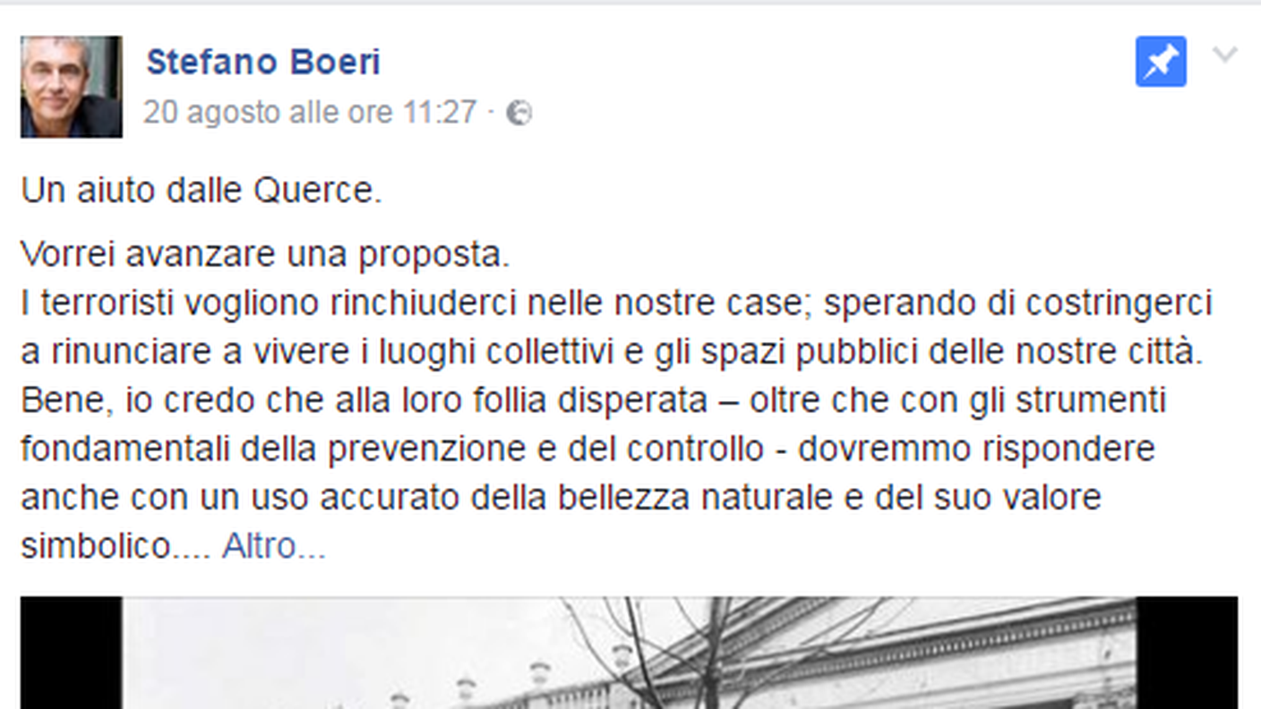 La proposta pubblicata sui social network dall'architetto Boeri