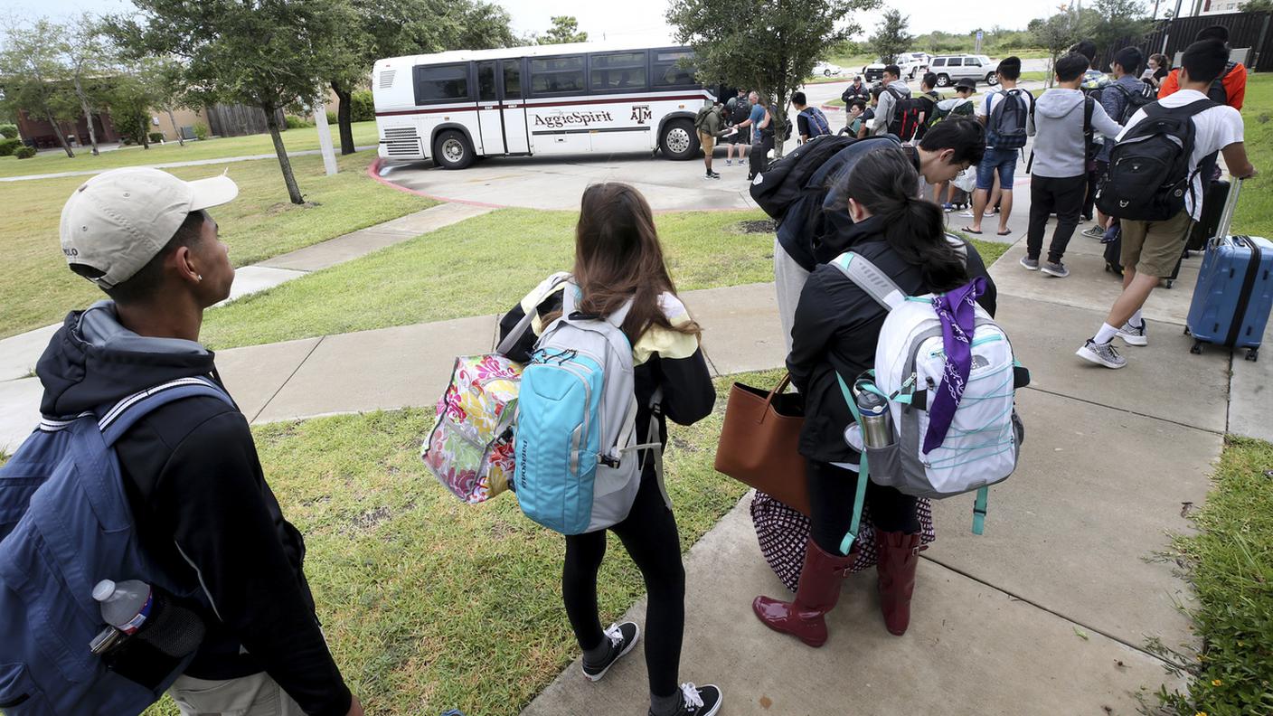 Evacuazione all'Università Texas A & M a Galveston