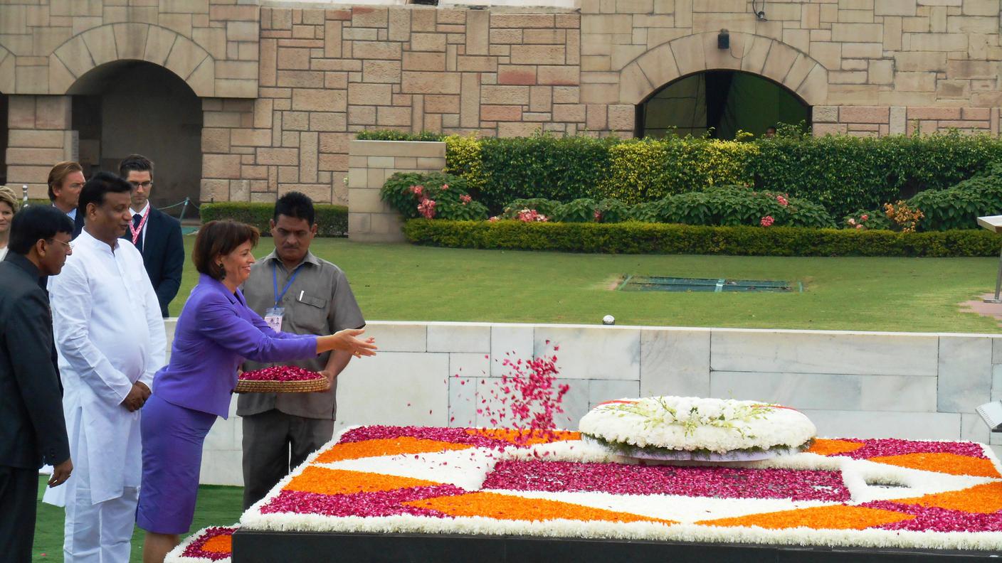 Al memorial dedicato al Mahatma Gandhi