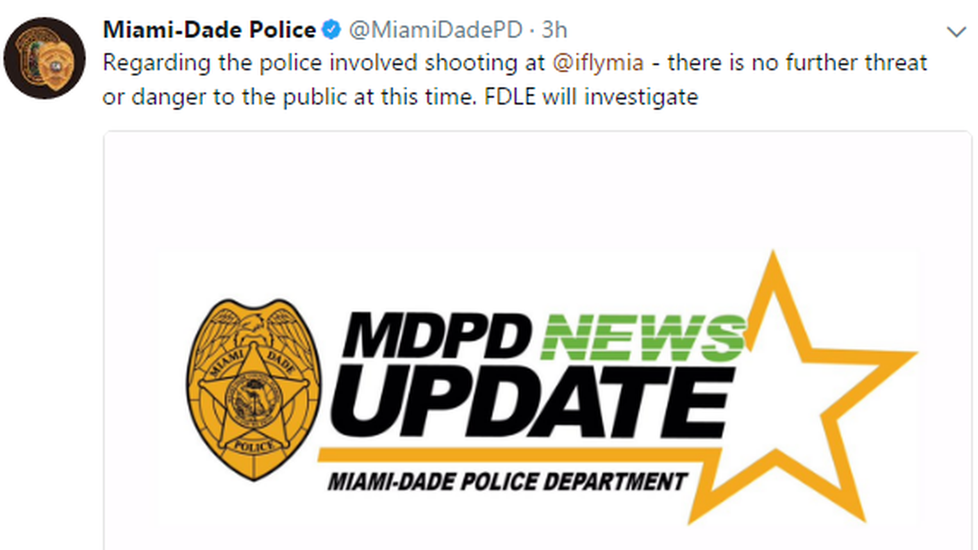 Il tweet della polizia della contea di Miami-Dade