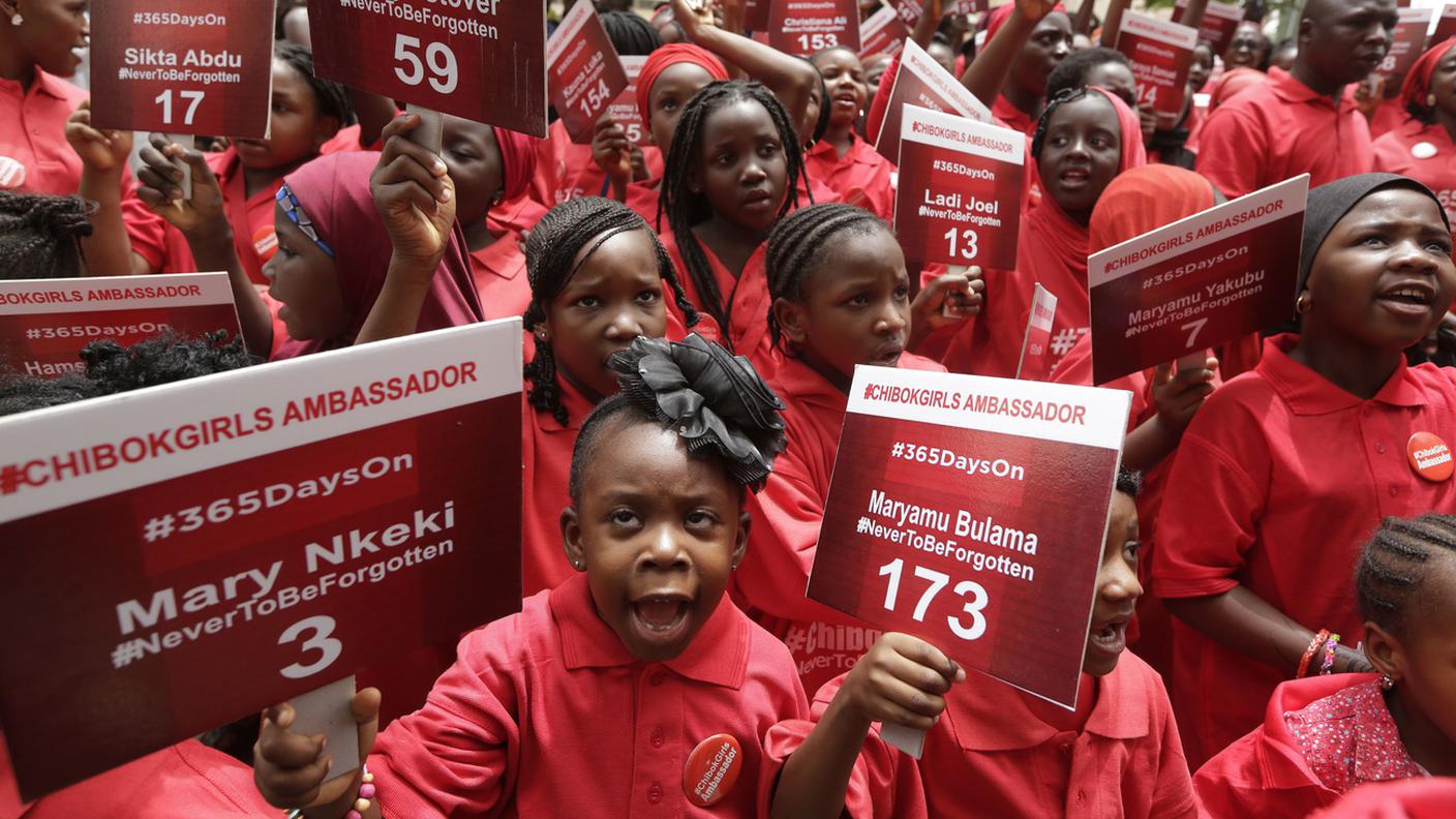 Nella foto d'archivio una protesta contro i rapimenti di bimbi in Nigeria