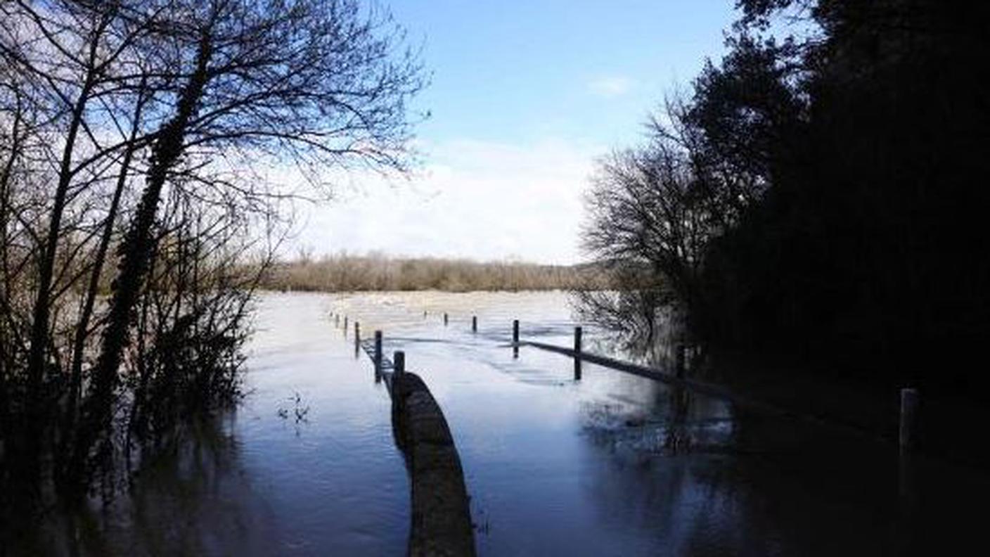 Un ponte sommerso a Dions (10 marzo 2024)