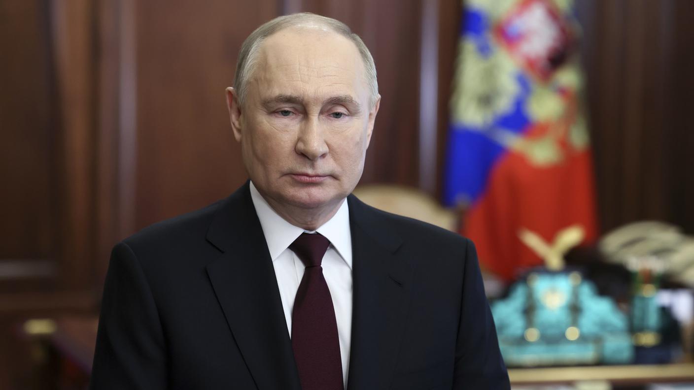 Vladimir Putin durante il suo discorso alla nazione