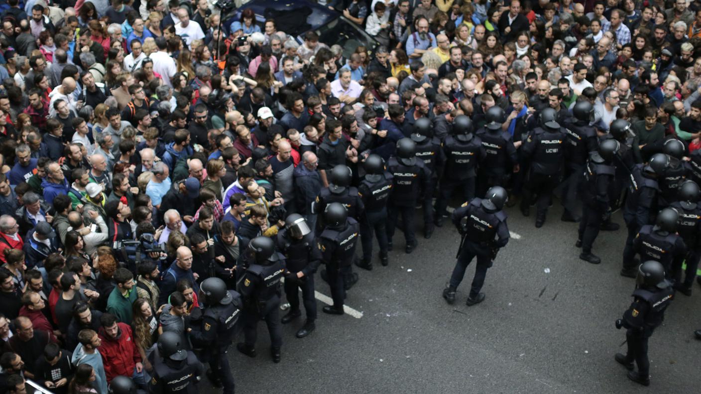 L'intervento della polizia nazionale