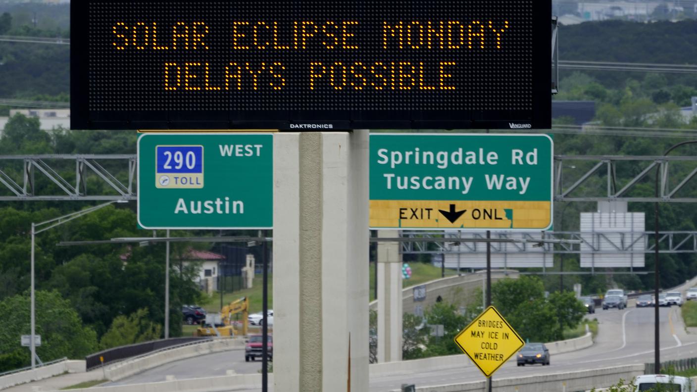 Possibili rallentamenti ad Austin, in Texas, a causa dell'eclissi
