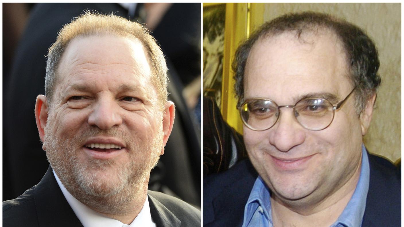 I produttori cinematografici Harvey (a sinistra) e Bob Weinstein 