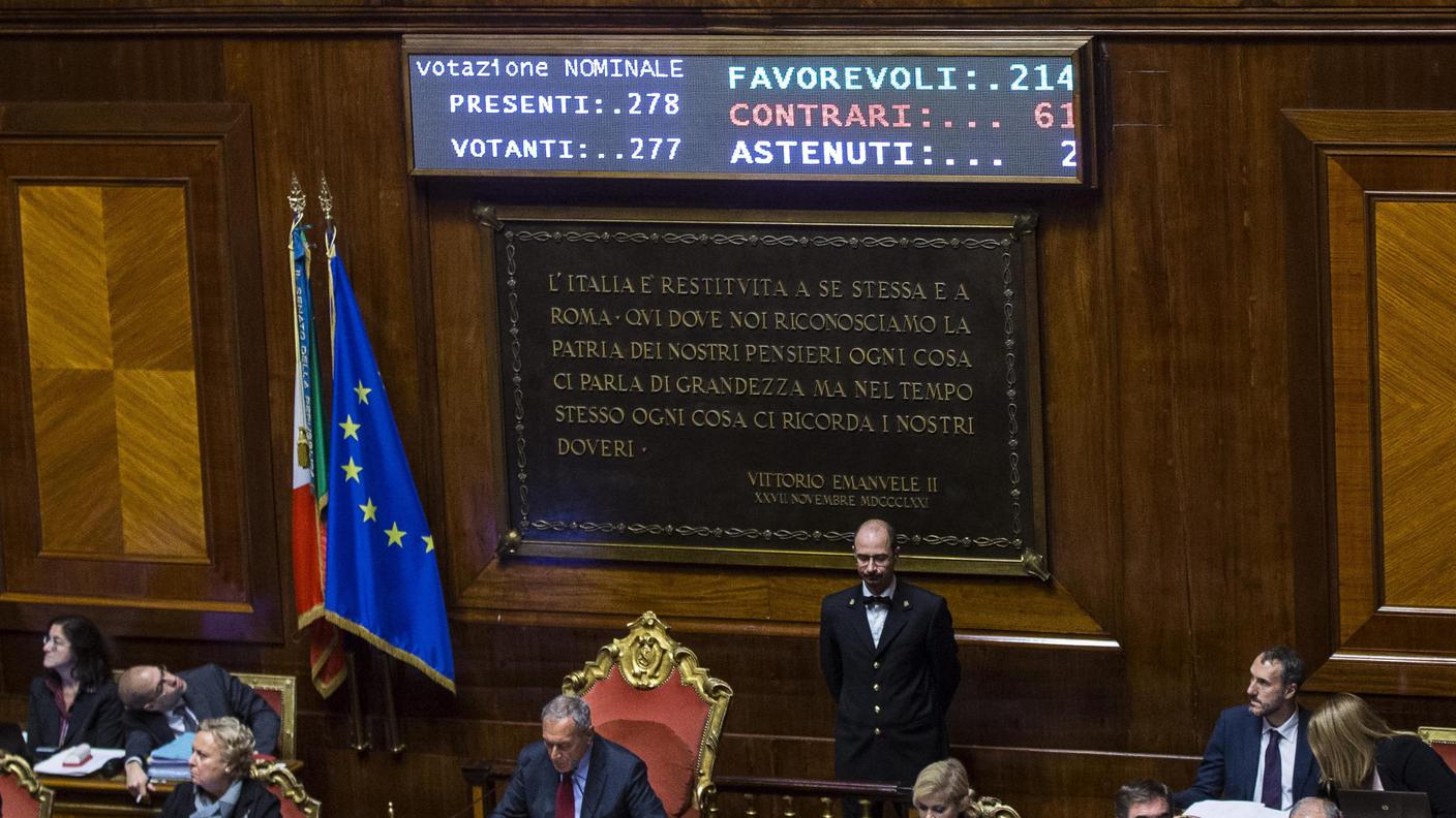 L'esito della votazione al Senato
