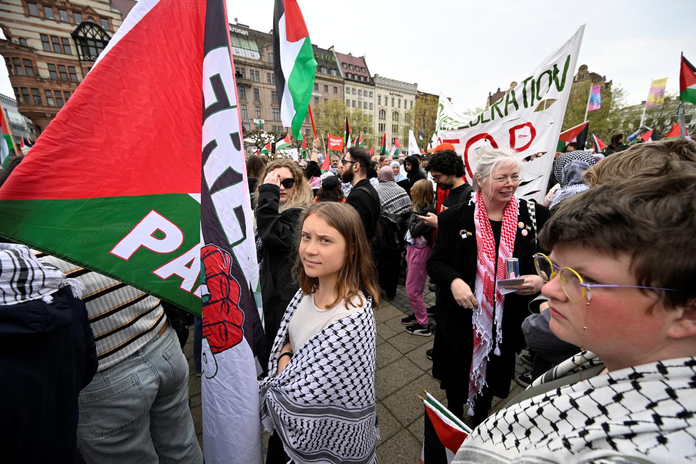 In piazza a Malmö anche l'attivista per il clima Greta Thunberg.JPG