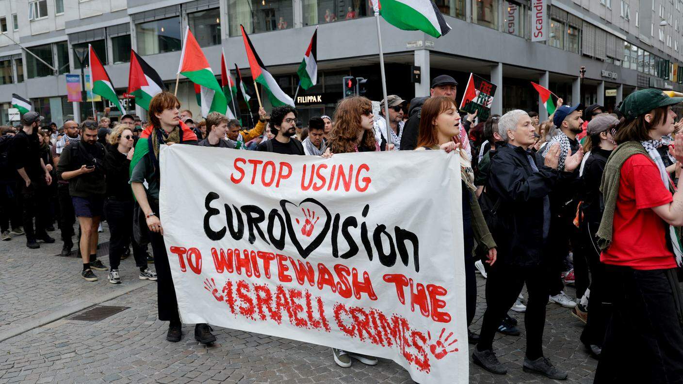 La protesta per Gaza precede l'Eurosong.JPG