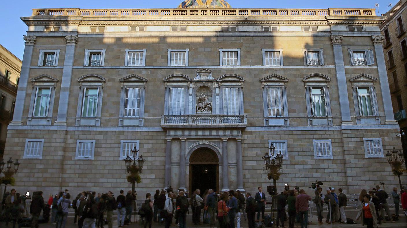 Il Palau de la Generalitat, il palazzo del Governo regionale catalano, a Barcellona