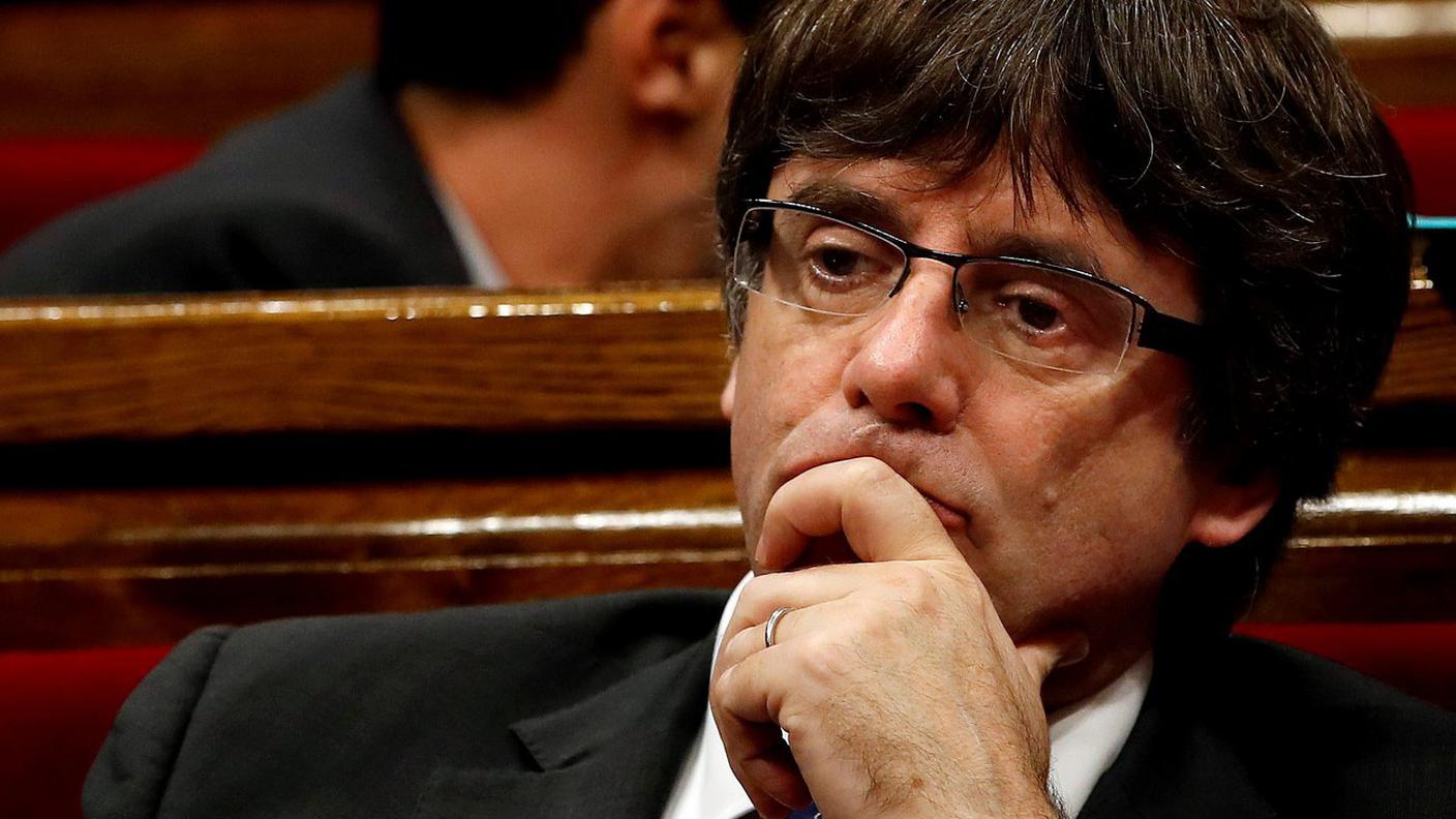 Il deposto presidente catalano Carles Puigdemont 