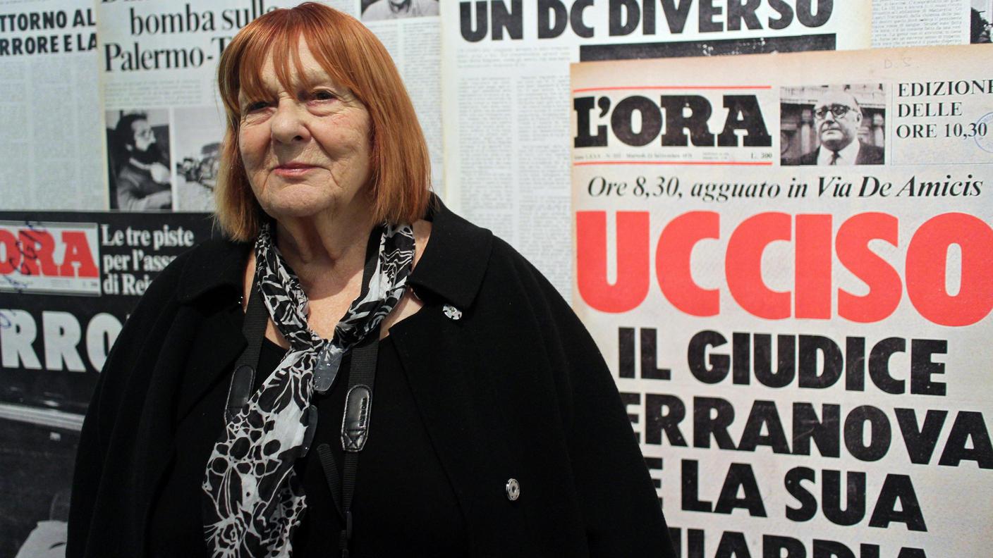 Letizia Battaglia a margine di una mostra a Roma nel 2016