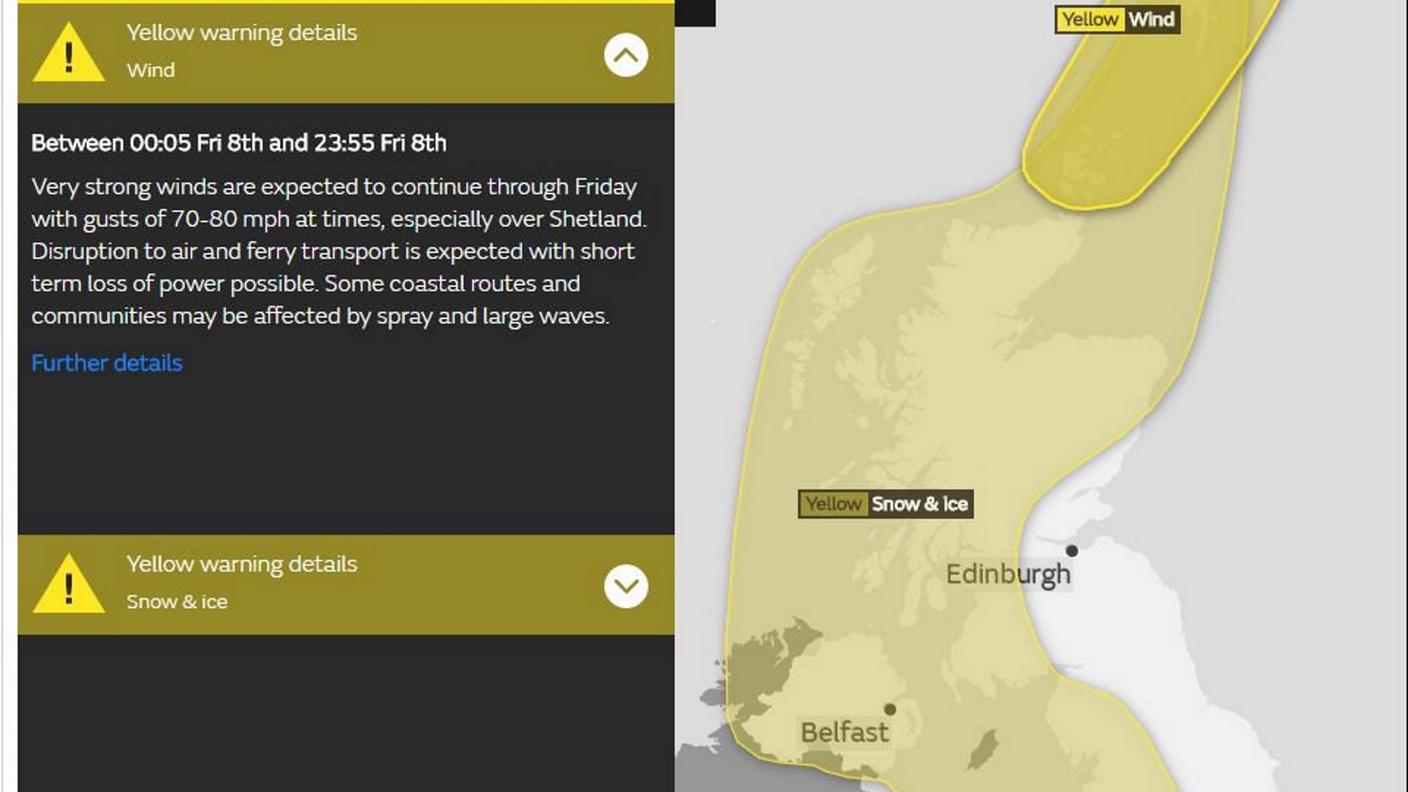 Le previsioni meteo per Scozia e Irlanda non promettono nulla di buono per venerdì