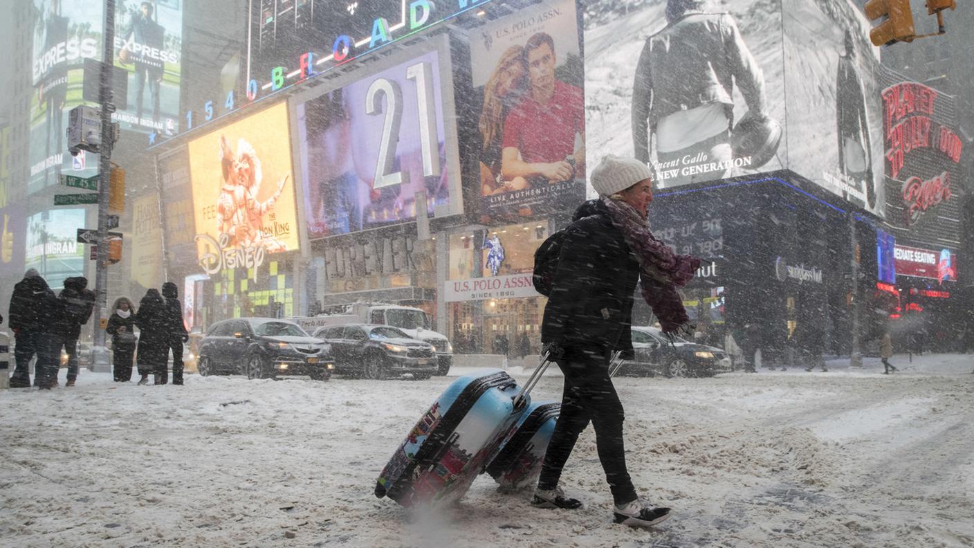 La neve a Times Square, New York