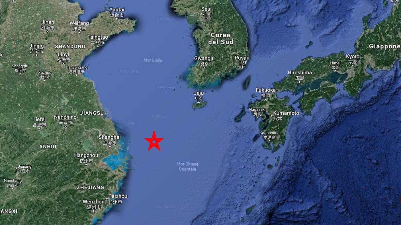 L'area in cui è avvenuta la collisione
