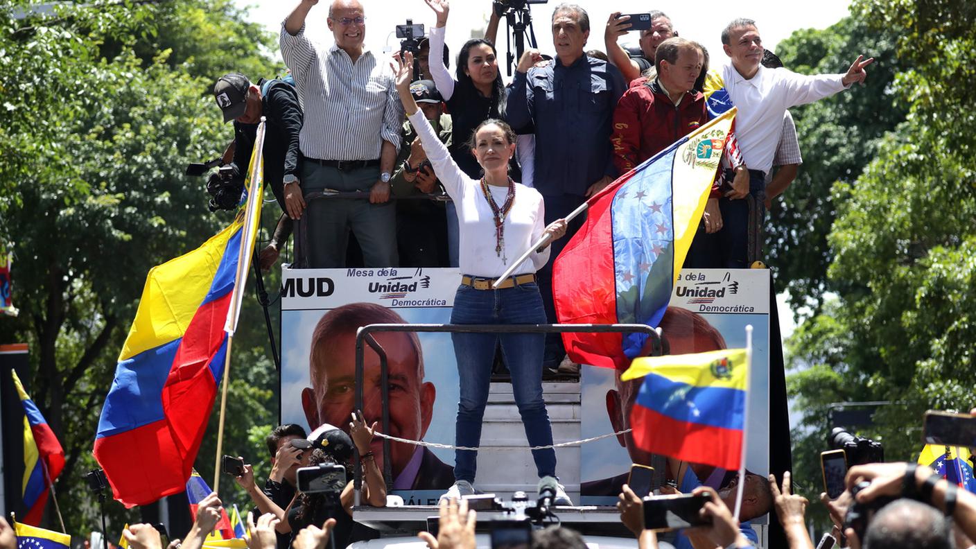 La leader dell'opposizione venezuelana Machado