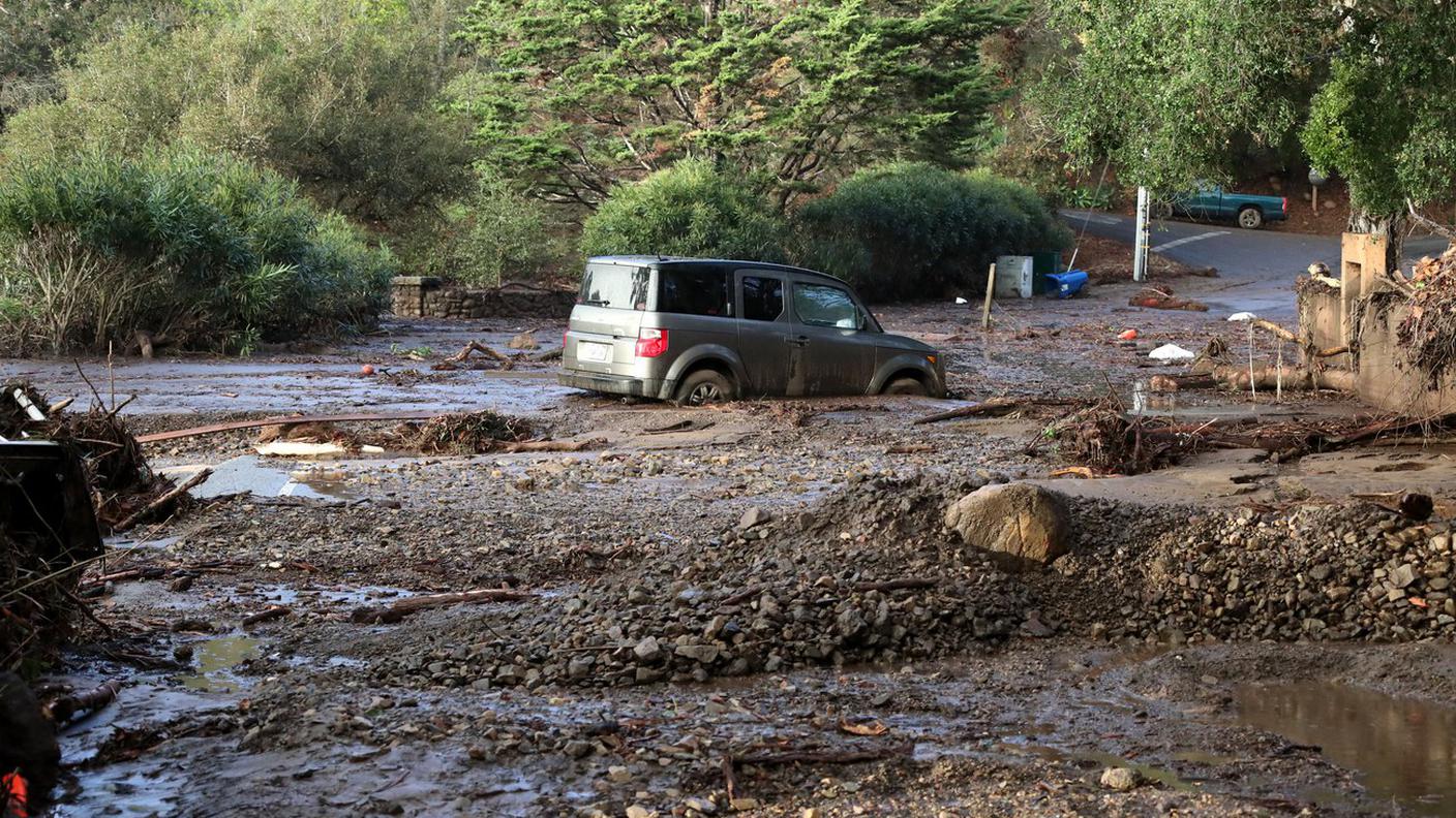 La colata di fango ha investito in pieno Montecito