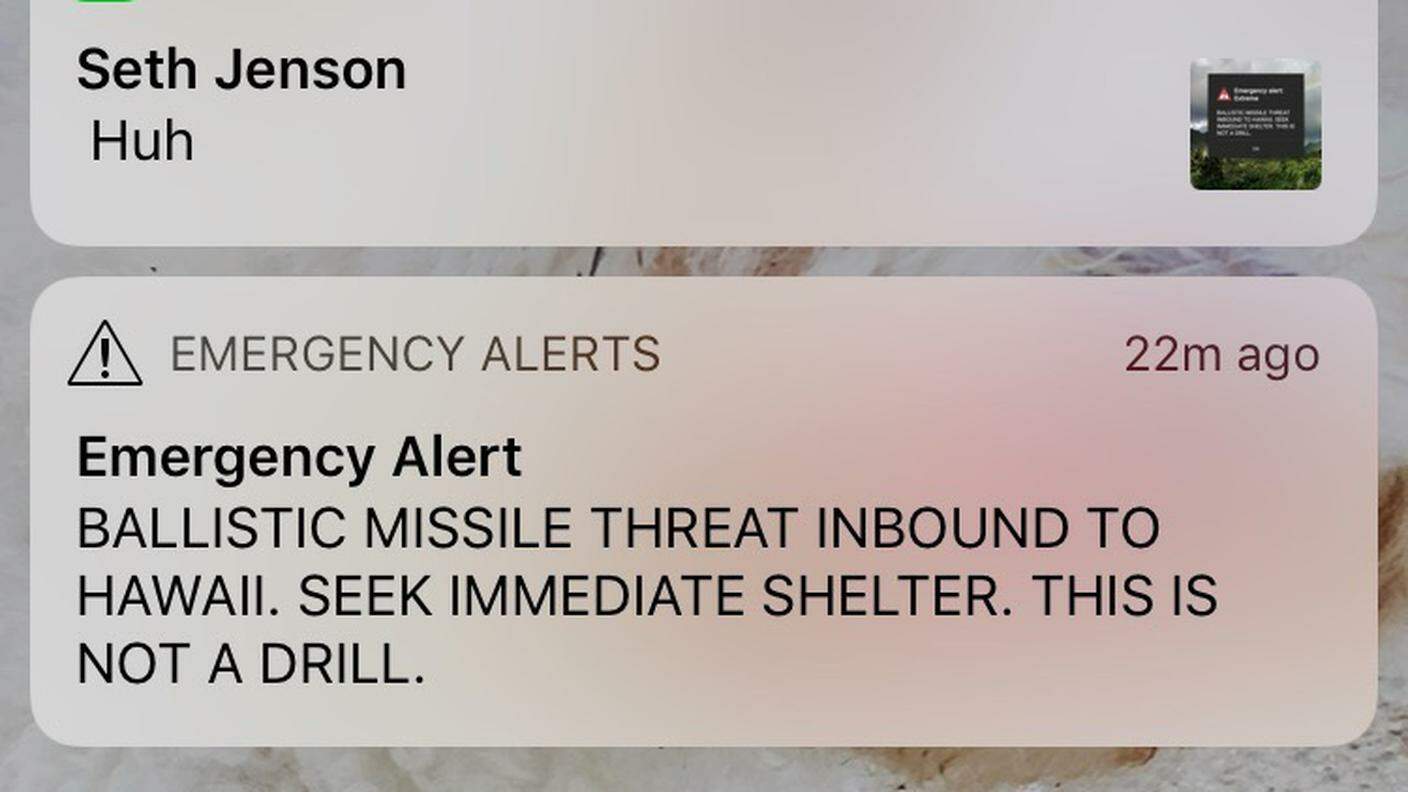Il falso allarme ricevuto dagli hawaiani
