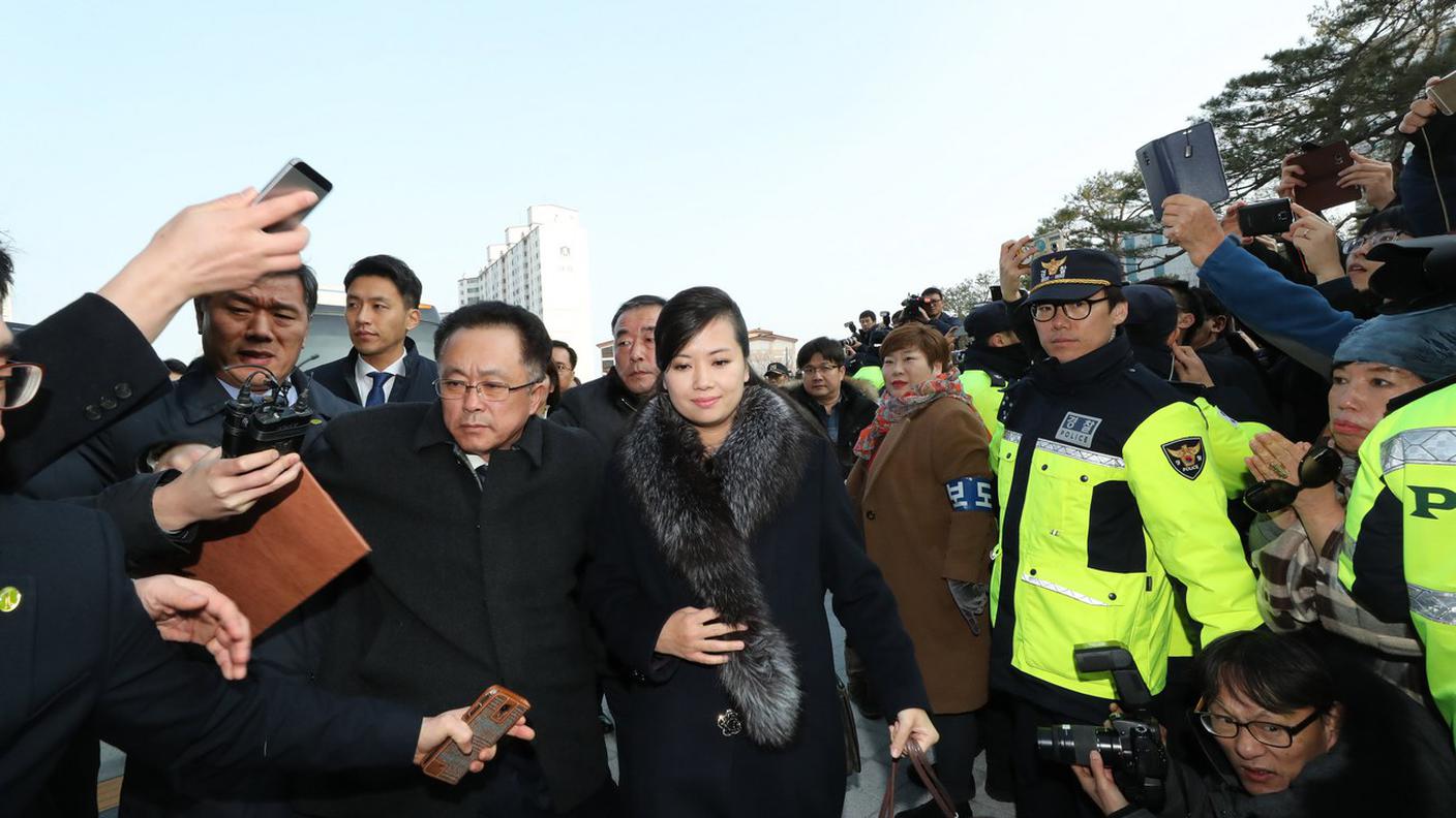 L'arrivo a Seul della delegazione nordcoreana in vista dei Giochi olimpici