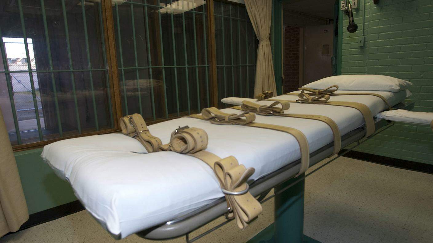 Il lettino dei condannati a morte all'interno di un penitenziario in Texas