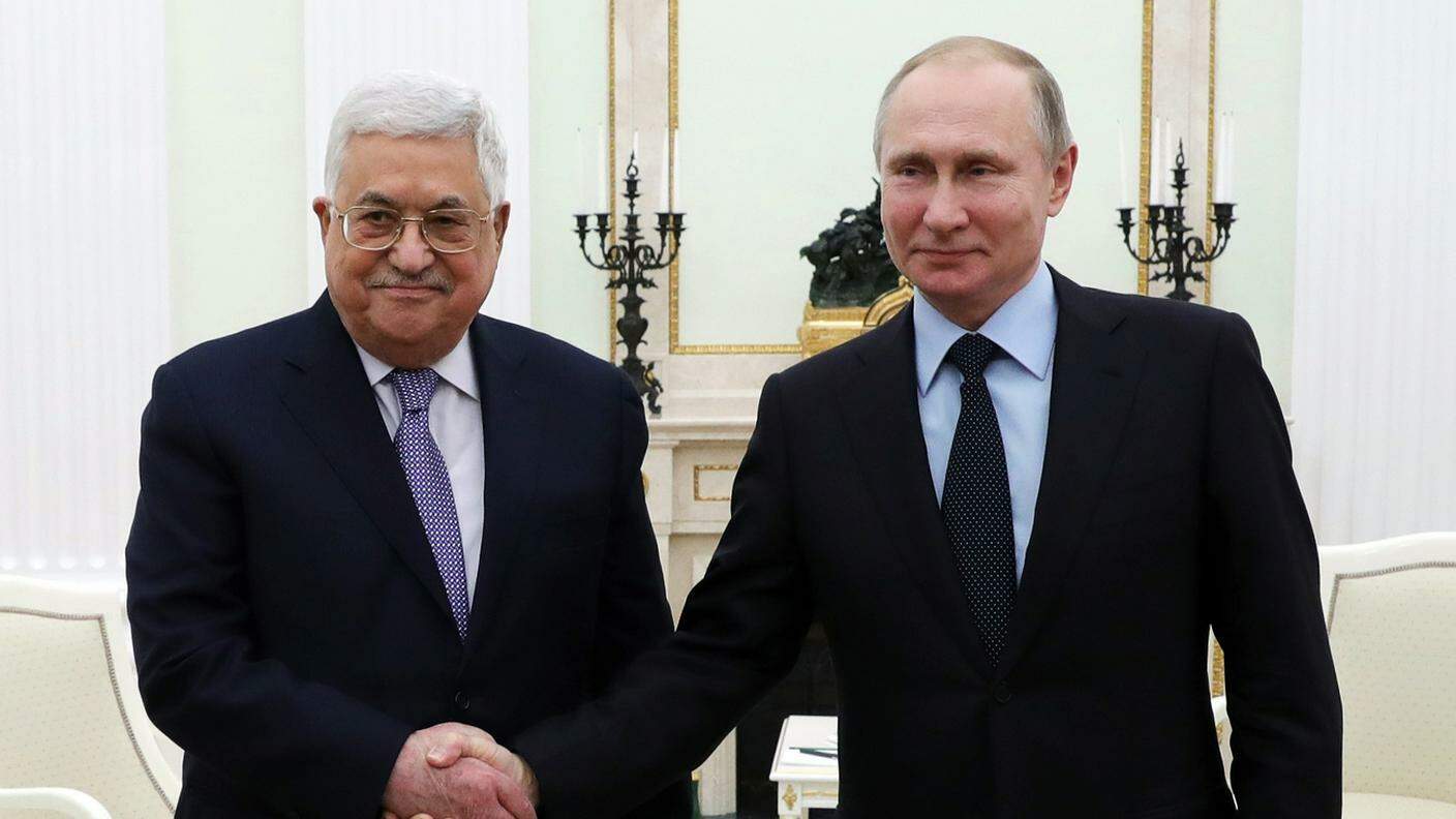 Mahmoud Abbas e Vladimir Putin a Mosca