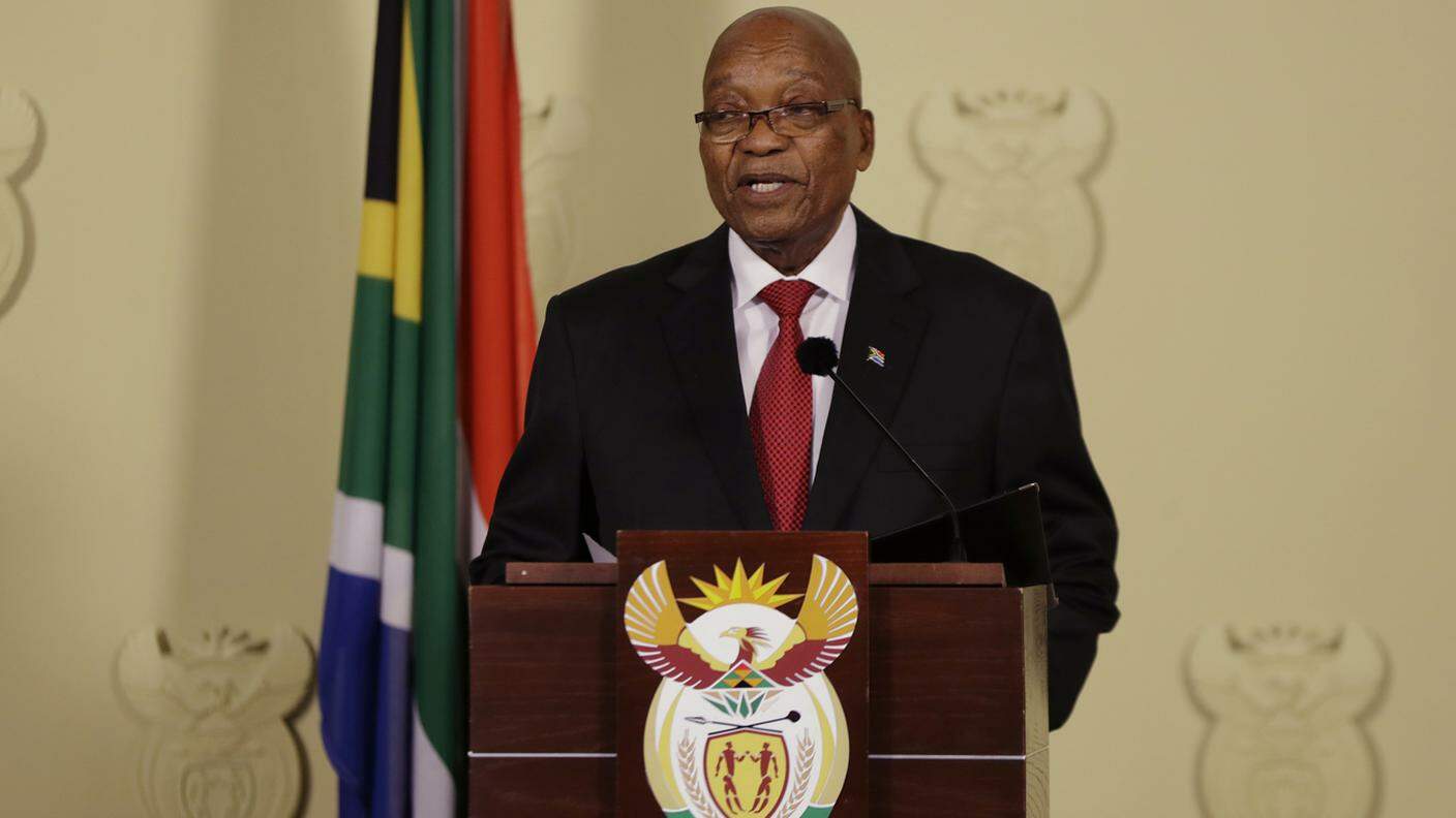 Jacob Zuma durante il suo discorso alla nazione