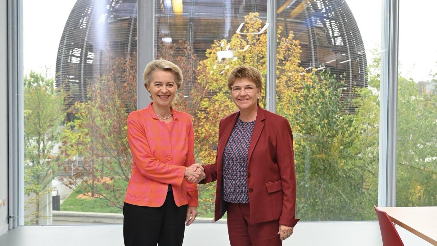 Ursula von der Leyen e Viola Amherd al CERN