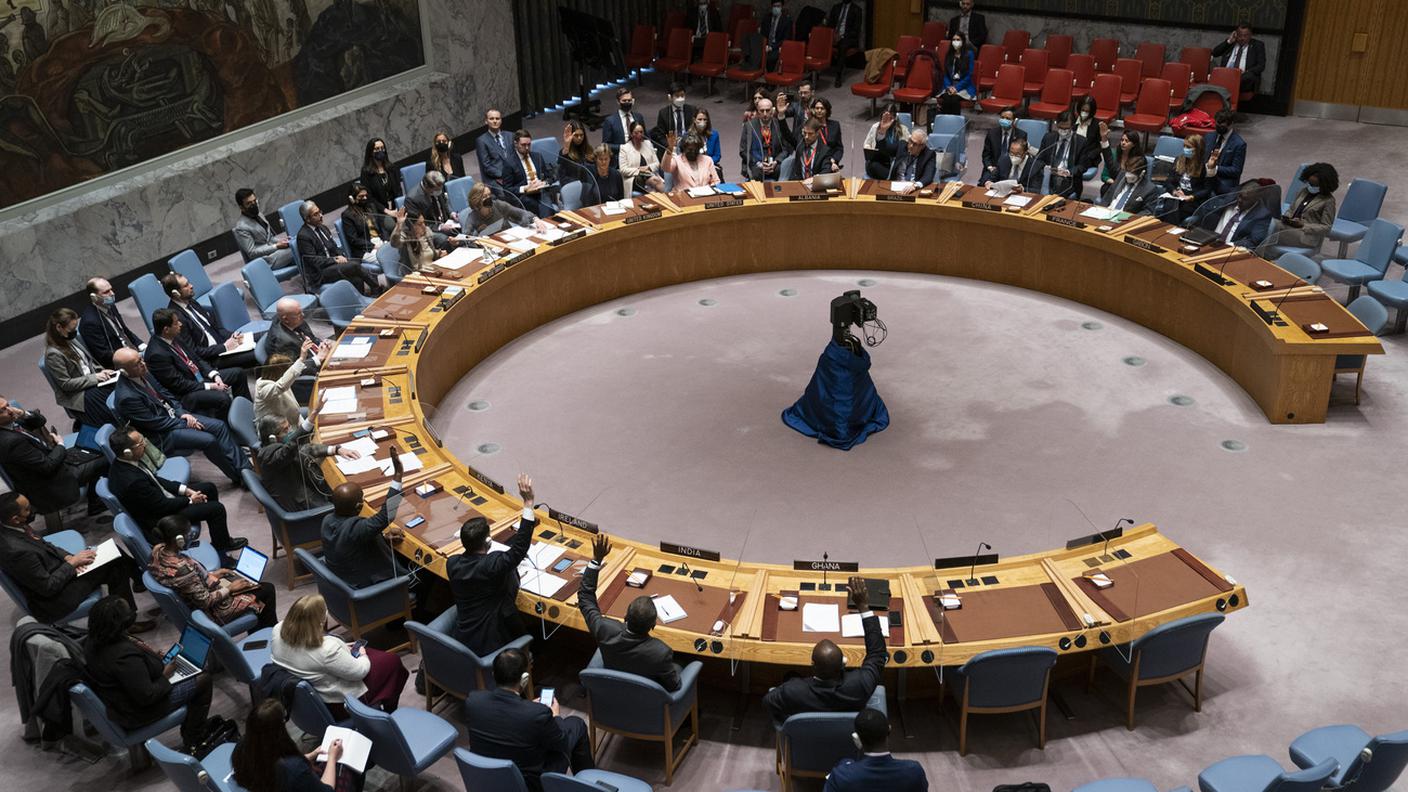 Una panoramica della stanza del Consiglio di sicurezza dell'ONU1