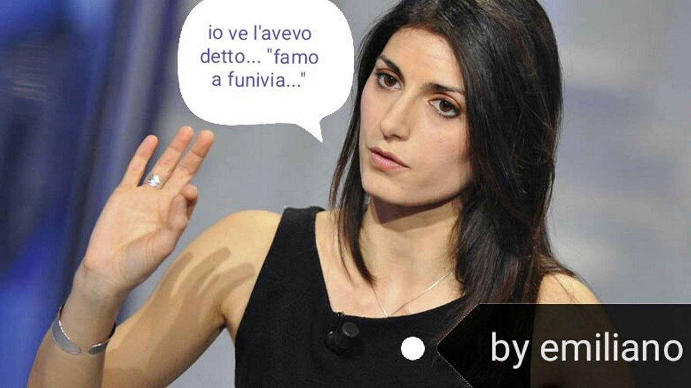 Non poteva mancare una battuta al vetriolo per la sindaca di Roma Virginia Raggi