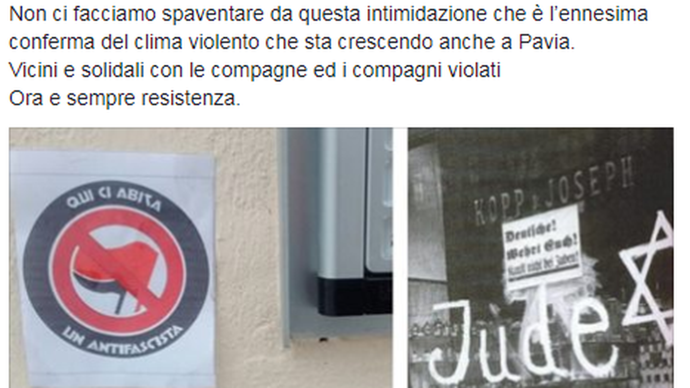 Il post pubblicato dall'associazione partigiani