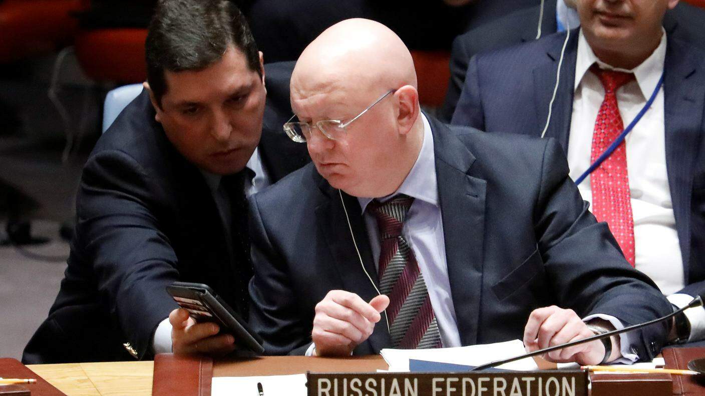 L'ambasciatore russo alle Nazioni Unite, Vassily Nebenzia 
