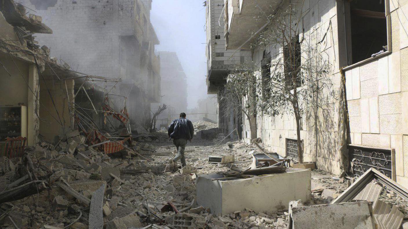 Un'immagine delle devastazioni provocate dai combattimenti nella Ghuta