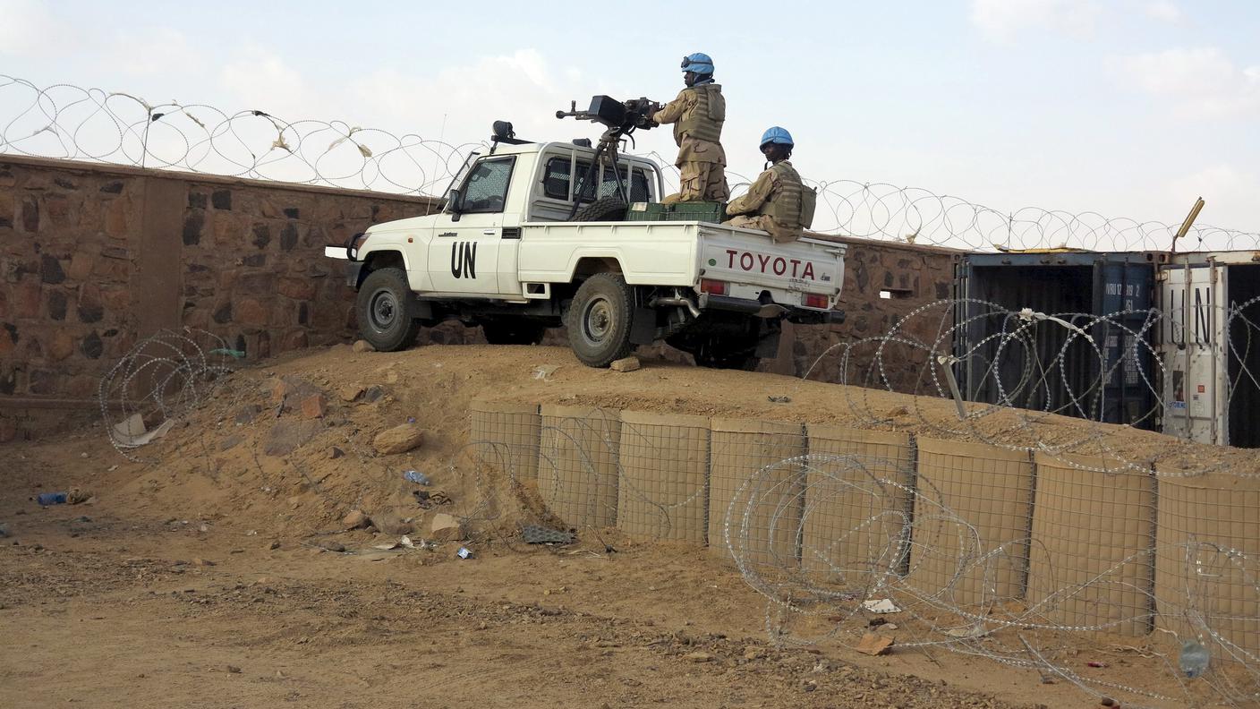 Misure di guardia in un campo MINUSMA in Mali