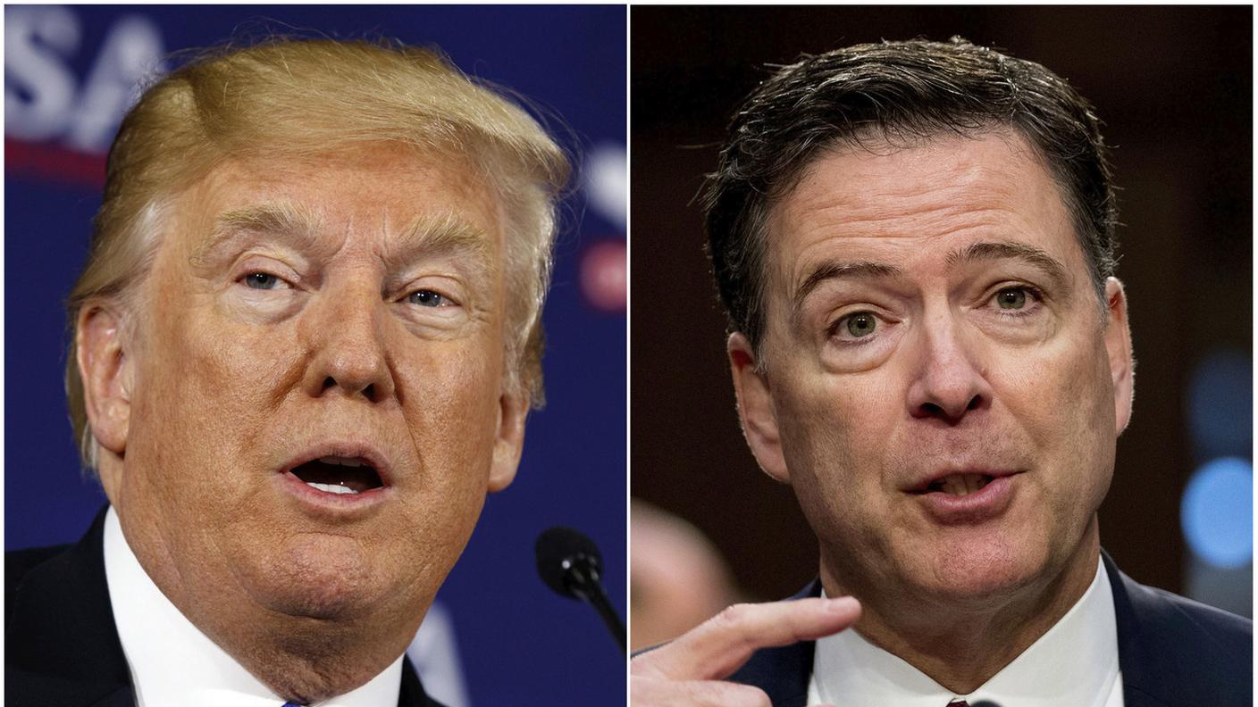 Il presidente Trump e l'ex numero uno dell'FBI, James Comey