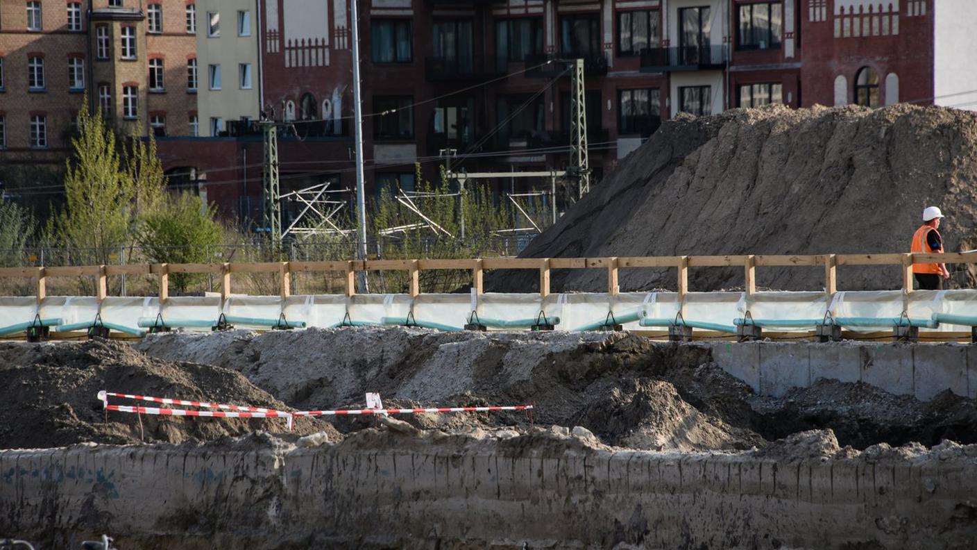 Il cantiere dove è stato ritrovato l'ordigno bellico
